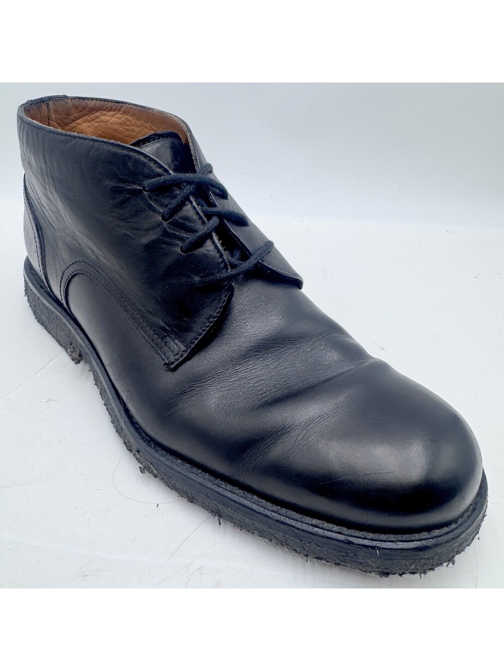 Bally Men's Ankle Shoes Size 9.5 Black Leather Oxford Chukka Boots